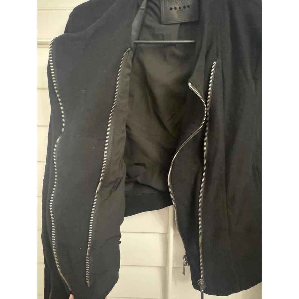 Blank NYC black womens moto jacket with mesh arm panels double zipper size - Picture 7 of 8